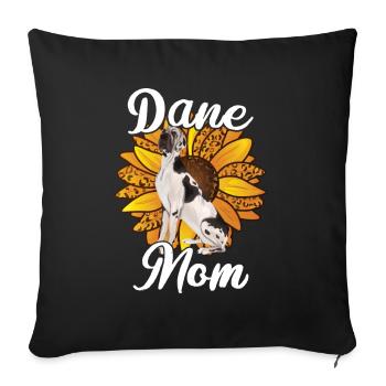 Great Dane Mom Sunflower Dane Lovers - Sofa pillow with filling 45cm x 45cm - black - Front