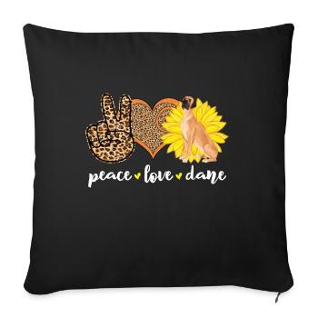 Great Dane Mom Sunflower Dane Lovers - Sofa pillow with filling 45cm x 45cm - black - Front
