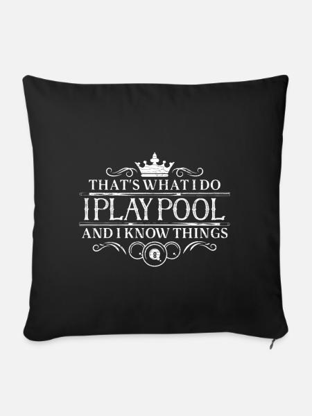 Poolbillard Billard - Sofakissen mit Füllung 45 x 45 cm - Schwarz
