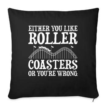 Montagnes russes - Coussin et housse de 45 x 45 cm - noir - Devant
