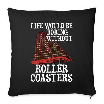 Montagnes russes - Coussin et housse de 45 x 45 cm - noir - Devant