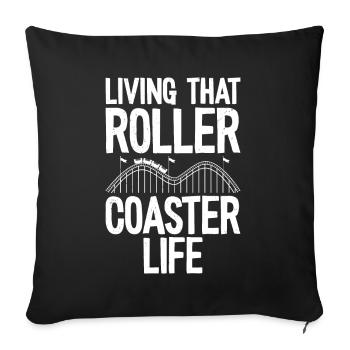 Montagnes russes - Coussin et housse de 45 x 45 cm - noir - Devant