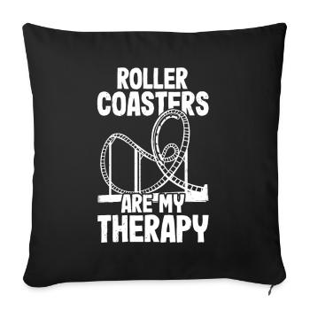Montagnes russes - Coussin et housse de 45 x 45 cm - noir - Devant