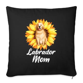 Mutter Sunflower Labrador Retriever Hund - Sofakissen mit Füllung 45 x 45 cm - Schwarz - Vorne