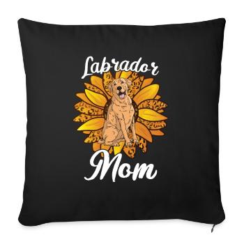 Mère Tournesol Labrador Retriever Chien - Coussin et housse de 45 x 45 cm - noir - Devant