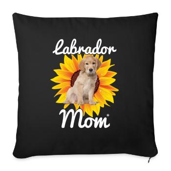 Mutter Sunflower Labrador Retriever Hund - Sofakissen mit Füllung 45 x 45 cm - Schwarz - Vorne