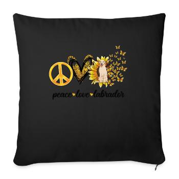 Mutter Sunflower Labrador Retriever Hund - Sofakissen mit Füllung 45 x 45 cm - Schwarz - Vorne