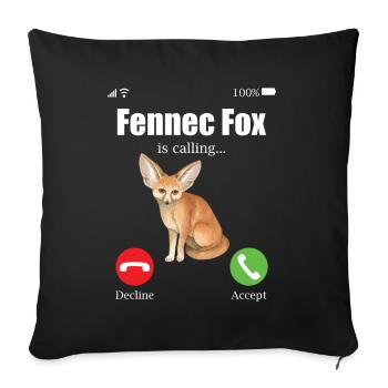 Fennec Fox - Sofa pillow with filling 45cm x 45cm - black - Front
