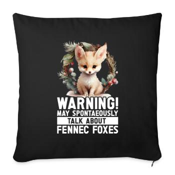Fennec Fox - Sofa pillow with filling 45cm x 45cm - black - Front