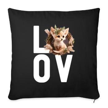 Fennec Fox - Sofa pillow with filling 45cm x 45cm - black - Front