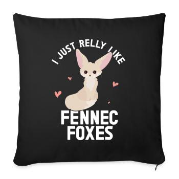 Fennec Fox - Sofa pillow with filling 45cm x 45cm - black - Front