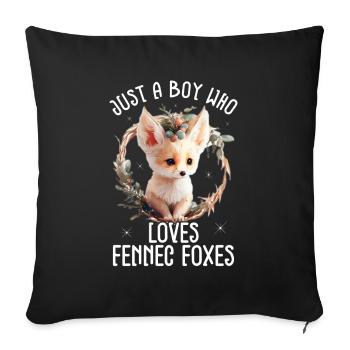 Fennec Fox - Sofa pillow with filling 45cm x 45cm - black - Front