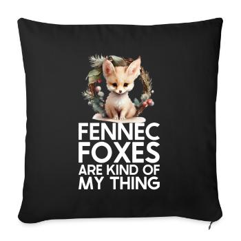 Fennec Fox - Sofa pillow with filling 45cm x 45cm - black - Front