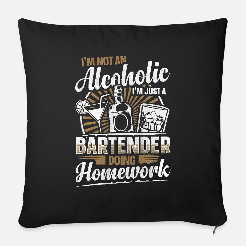 Just A Bartender Doing Homework Lustiges Bartender - Sofakissen mit Füllung 45 x 45 cm - Schwarz