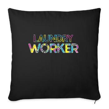 Wash workers - Sofa pillow with filling 45cm x 45cm - black - Front