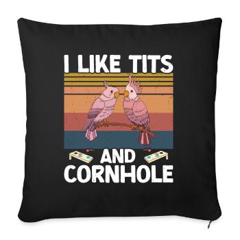 Cornhole - Sofakissen mit Füllung 45 x 45 cm - Schwarz - Vorne