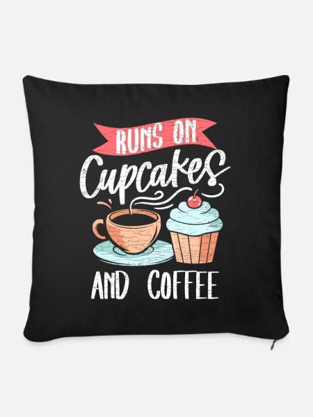 Cupcakes Geschenkidee - Sofakissen mit Füllung 45 x 45 cm - Schwarz