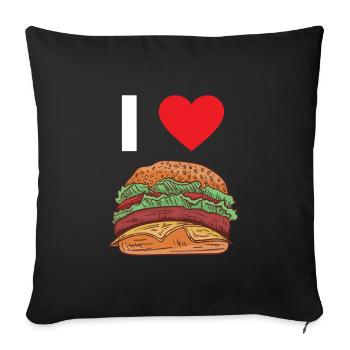 Hamburger - Sofa pillow with filling 45cm x 45cm - black - Front