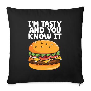 Hamburger - Sofa pillow with filling 45cm x 45cm - black - Front