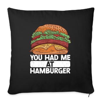 Hamburger - Sofa pillow with filling 45cm x 45cm - black - Front
