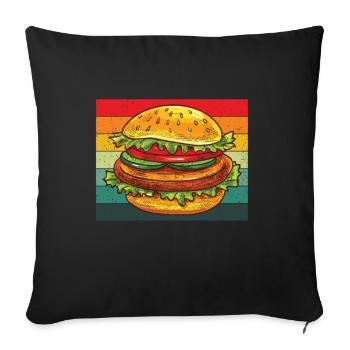Hamburger - Sofakissen mit Füllung 45 x 45 cm - Schwarz - Vorne