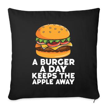 Hamburger - Sofa pillow with filling 45cm x 45cm - black - Front
