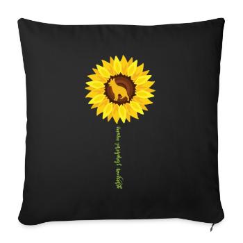 Deutsche Schäferhund Sonnenblumenmom - Sofakissen mit Füllung 45 x 45 cm - Schwarz - Vorne
