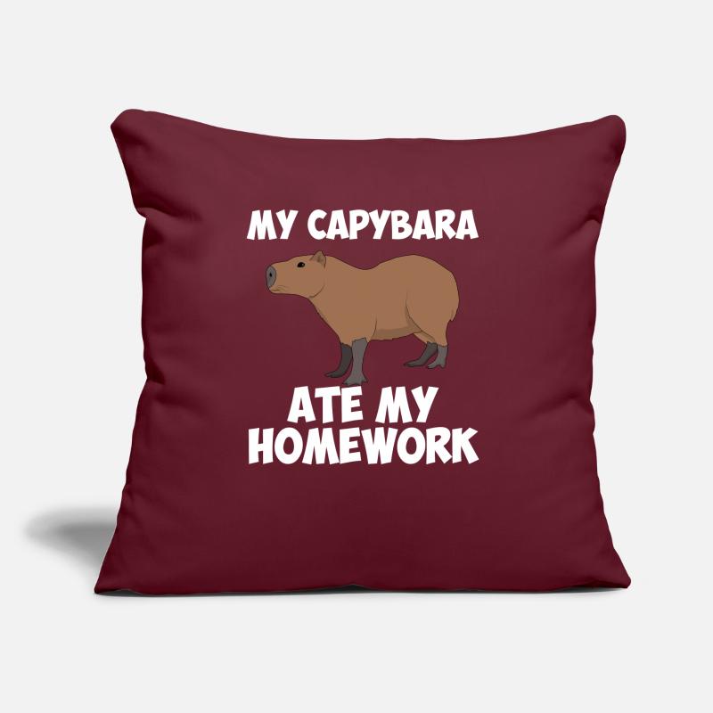 Capybara a mangé mes devoirs, capybara Coussin et housse de 45 x 45 cm
