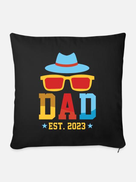 Dad Est. 2023 - Sofakissen mit Füllung 45 x 45 cm - Schwarz