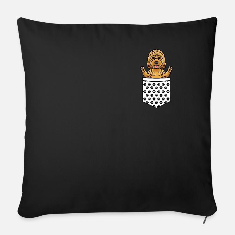 Cockapoo Hund In Tasche - Sofakissen mit Füllung 45 x 45 cm - Schwarz