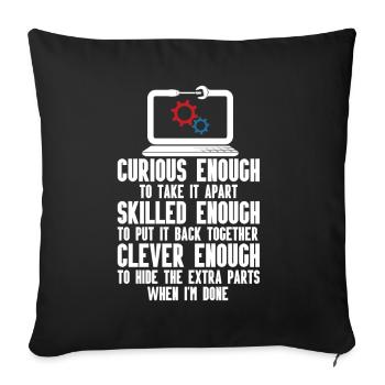 Technologie de soutien à la réparation d’ordinateurs - Coussin et housse de 45 x 45 cm - noir - Devant