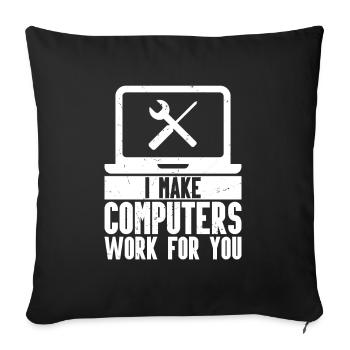 Technologie de soutien à la réparation d’ordinateurs - Coussin et housse de 45 x 45 cm - noir - Devant