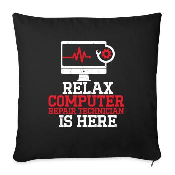 Technologie de soutien à la réparation d’ordinateurs - Coussin et housse de 45 x 45 cm - noir - Devant
