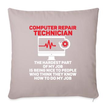 Technologie de soutien à la réparation d’ordinateurs - Coussin et housse de 45 x 45 cm - taupe clair - Devant