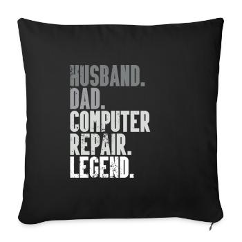 Technologie de soutien à la réparation d’ordinateurs - Coussin et housse de 45 x 45 cm - noir - Devant