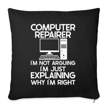 Technologie de soutien à la réparation d’ordinateurs - Coussin et housse de 45 x 45 cm - noir - Devant