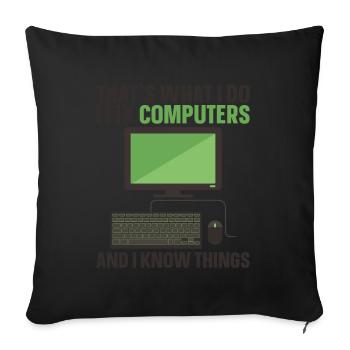 Technologie de soutien à la réparation d’ordinateurs - Coussin et housse de 45 x 45 cm - noir - Devant
