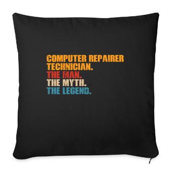 Technologie de soutien à la réparation d’ordinateurs - Coussin et housse de 45 x 45 cm - noir - Devant