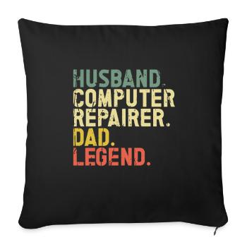 Technologie de soutien à la réparation d’ordinateurs - Coussin et housse de 45 x 45 cm - noir - Devant