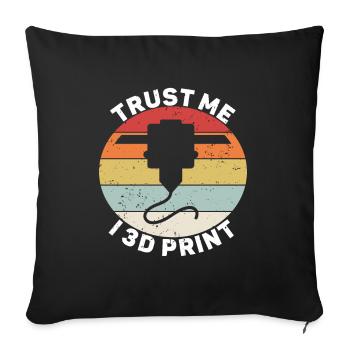 3D printer lover who prints filament nerdy - Sofa pillow with filling 45cm x 45cm - black - Front