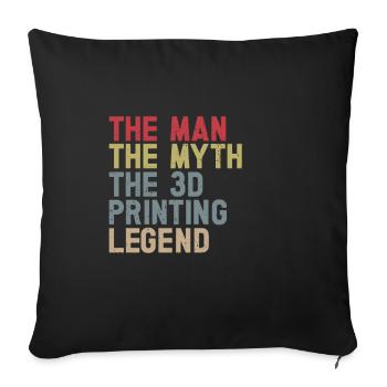 3D printer lover who prints filament nerdy - Sofa pillow with filling 45cm x 45cm - black - Front