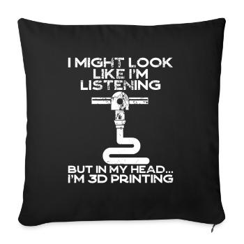3D printer lover who prints filament nerdy - Sofa pillow with filling 45cm x 45cm - black - Front