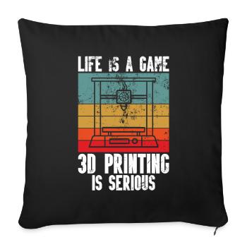 3D printer lover who prints filament nerdy - Sofa pillow with filling 45cm x 45cm - black - Front