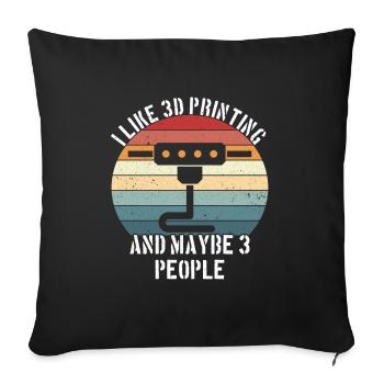 3D printer lover who prints filament nerdy - Sofa pillow with filling 45cm x 45cm - black - Front