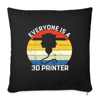 3D printer lover who prints filament nerdy - Sofa pillow with filling 45cm x 45cm - black - Front
