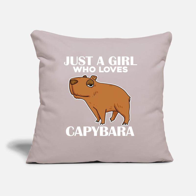 Capybara Mädchen Spruch Sofakissen mit Füllung 45 x 45 cm