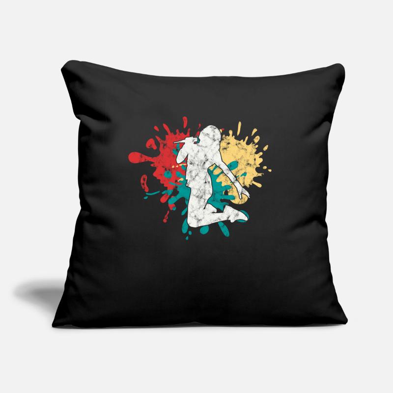 Silhouette de chanteuse chanteuse Coussin et housse de 45 x 45 cm