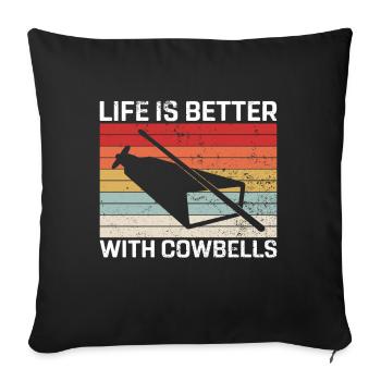 Cowbell More Cowbell-Vintager - Sofa pillow with filling 45cm x 45cm - black - Front