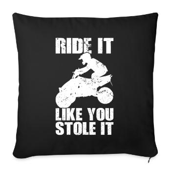 Quad Racing ATV Wheeler Dirt Road - Sofakissen mit Füllung 45 x 45 cm - Schwarz - Vorne