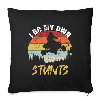 Quad Racing ATV Wheeler Dirt Road - Sofakissen mit Füllung 45 x 45 cm - Schwarz - Vorne